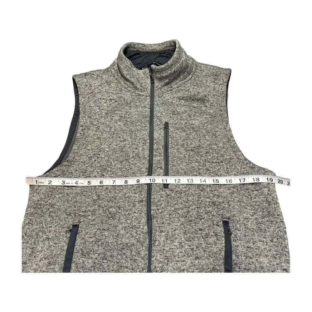 Beverly Hills Polo Club Vest Men's Large Heather Gray Pockets Mock Neck Full Zip - Picture 5 of 6